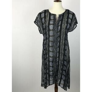 Lucky Brand Sheer Floral Crochet Trim Coverup Dress